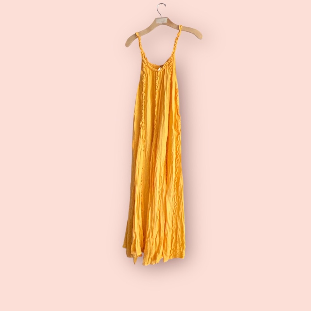 Free People Sunny Yellow Ruffled Top